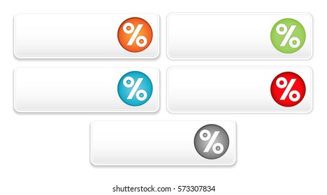 the set of  blank white buttons with discount pictogram / the sale labels collection /  the commerce tags