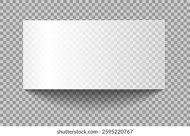 Set of blank white photo frames with shadows. Realistic photo templates with shadows. Isolated realistic vector illustration. Vector illustrations on png background.