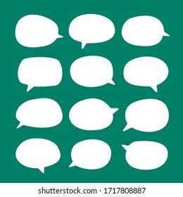 set of blank white speech bubble in flat design, sticker for chat symbol, label or tag