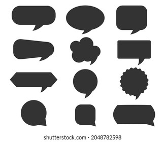 Conjunto de icono de burbuja de voz blanca en blanco.Ilustración vectorial aislada en fondo blanco.Eps 10.