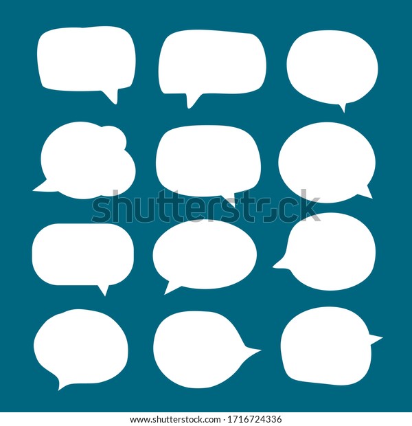 Set Blank White Speech Bubble Flat Stock Vector (Royalty Free ...