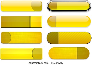 Set of blank yellow buttons for website or app. Vector eps10. 