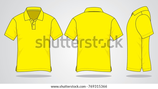 Set Blank Yellow Polo Shirt Vector Stock Vector (Royalty Free) 769315366