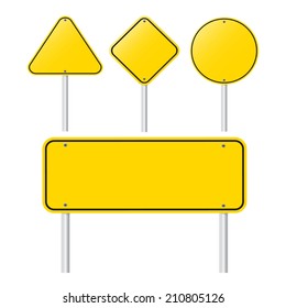conjunto de Símbolo Amarelo em Branco   - Símbolo amarelo vazio isolado definido no fundo branco