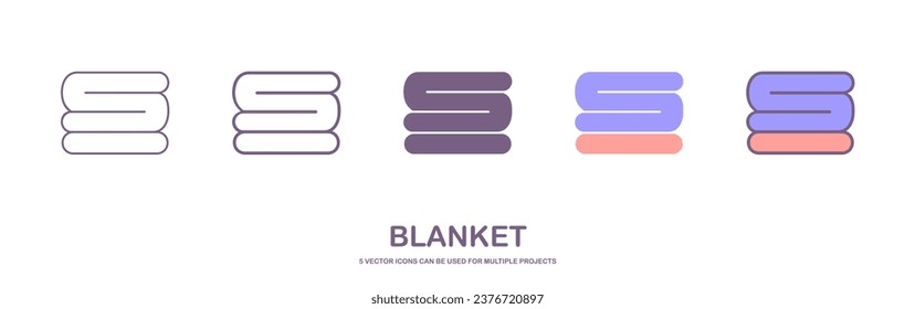 Set of blanket icon vector. bed sheet icon. Simple, flat, outline. icon sheet.