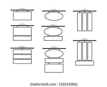 set of blanks for signs, for decoration and design