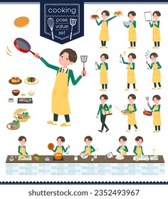 A set of blazer schoolboy about cooking.It's vector art so easy to edit.