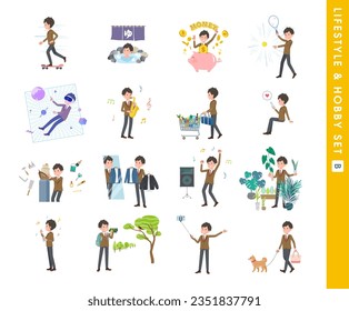 A set of blazer schoolboy about hobbies and lifestyle.type B.It's vector art so easy to edit.