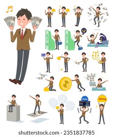 A set of blazer schoolboy with concerning money and economy.It's vector art so easy to edit.