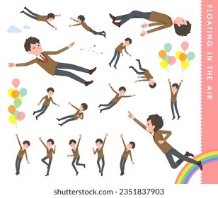 A set of blazer schoolboy floating in the air.It's vector art so easy to edit.