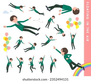 A set of blazer schoolboy floating in the air.It's vector art so easy to edit.