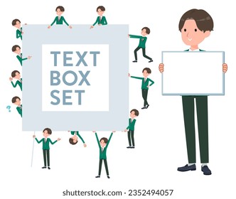 A set of blazer schoolboy with a message board.Since each is divided, you can move it freely.It's vector art so easy to edit.