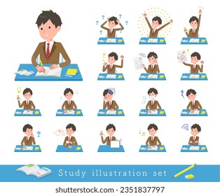 A set of blazer schoolboy on study.It's vector art so easy to edit.