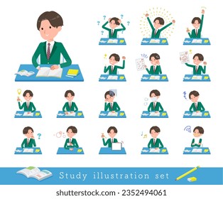 A set of blazer schoolboy on study.It's vector art so easy to edit.