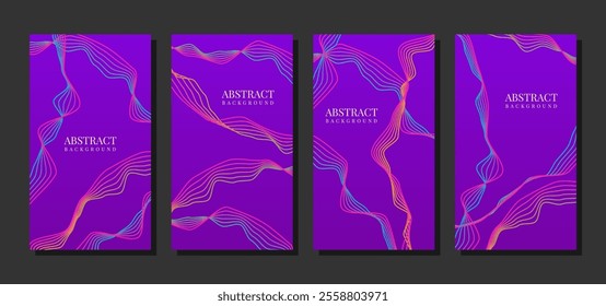 set of blend line pattern futuristic vertical backgrounds