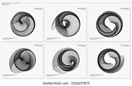 Set of blend lines abstract circle design. Modern circle abstract vector.