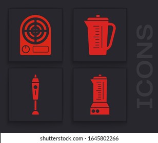 Ponga en posición de Blender , Calentador eléctrico , Tubo de medida e icono de Blender. Vector