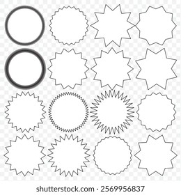 Set of blinking stars, sparks and sparkles. Shining twinkle sunburst shapes collection. Magic light flare pack for design template, poster, banner, brochure, leaflet. Vector glint glitter illustration