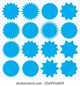 Set of blinking stars, sparks and sparkles. Shining twinkle sunburst shapes collection. Magic light flare pack for design template, poster, banner, brochure, leaflet. Vector glint glitter illustration