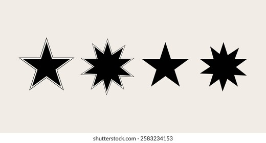 Set of blinking stars, sparks and sparkles. Shining twinkle sunburst shapes collection. Magic light flare pack for design template, poster, banner, brochure, leaflet