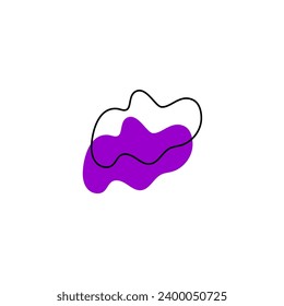 set of blob elements hand drawn illustration