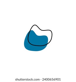 set of blob elements hand drawn vector illustration
