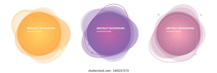 Set of Blob Gradient Elements. Set of Abstract Curve Shaped Backgrounds for Flyers, Banners, Web Sites, Business Cards, Invitations, Gift Cards, Brochures, Landing Pages