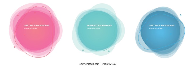 Set of Blob Gradient Elements. Set of Abstract Curve Shaped Backgrounds for Flyers, Banners, Web Sites, Business Cards, Invitations, Gift Cards, Brochures, Landing Pages