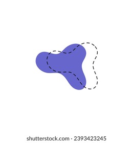 set of blob ornament element color purple abstract