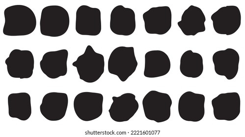 Set of blob shapes. Collection of abstract vector stains for your design. Different drops in modern style.