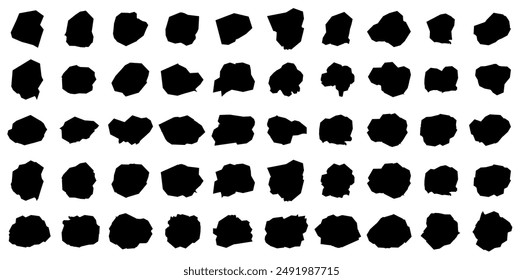 Conjunto de Formas de blob. Colección de manchas de Vector abstracto para su diseño. Diferentes gotas en estilo moderno.