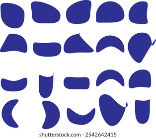 Set of blob shapes Collection of abstract vector stains for your design—different drops in modern style.