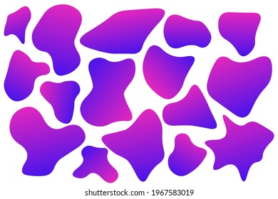 Set of Blobs abstract shape organic banner design element form stain. Vector collection of  fluid round shape liquid amoeba
