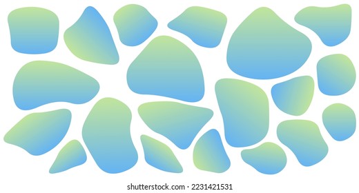 Set of Blobs abstract shape organic banner design element form stain. Vector collection of  fluid round shape liquid amoeba
