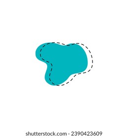 set of blobs with lines on the edges ink
