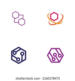 conjunto de iconos de la tecnología de logotipo de la cadena de bloques