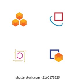 conjunto de iconos de la tecnología de logotipo de la cadena de bloques