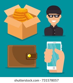 set of block chain tecnology icons 