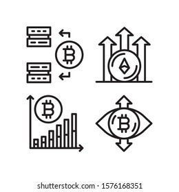 Set of blockchain icons such as Ledger, Bitcoin, Cryptocurrency, Tokens, Token, Blockchain, Fintech , blockchain