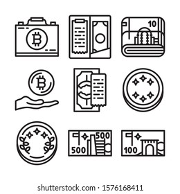 Set of blockchain icons such as Ledger, Bitcoin, Cryptocurrency, Tokens, Token, Blockchain, Fintech , blockchain