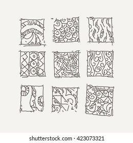 Set of blocks in the style of Maya
