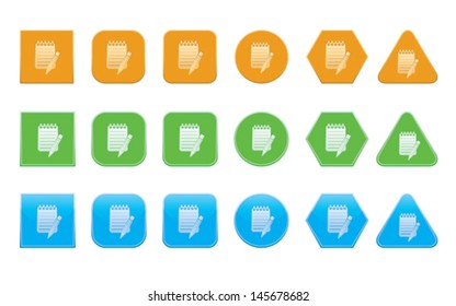set of blog icons of different shape