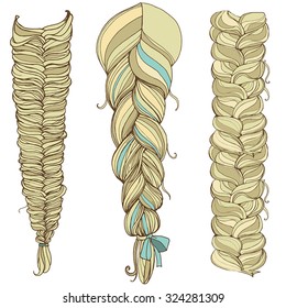 set with blonde braids