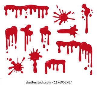 Set of blood drips for halloween design. Vector illustration.