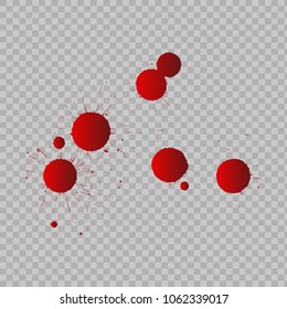 Set of blood drops. Vector
