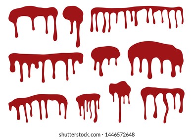 Set of blood drops. Vector Illustration