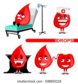set of blood drops. vector illustration