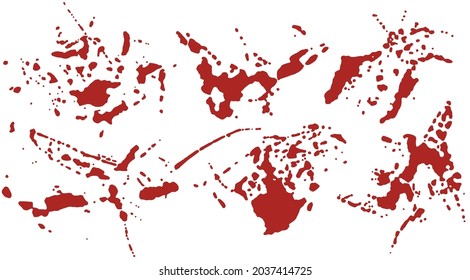 Set Blood Spatter Realistic Texture Isolated Stock Vector (Royalty Free ...