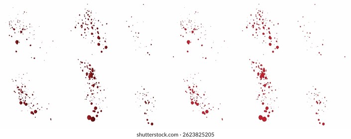 Conjunto de fondo de salpicadura de sangre de gradiente de goteo de sangre roja