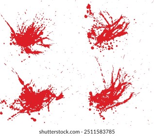 Conjunto de fondo de pintura de sangrado rojo salpicado de sangre